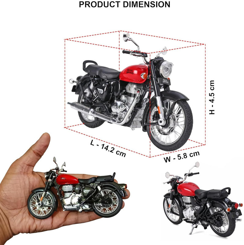Zuuluzrs 1:15 Royal Enfield Classic 350 Bike With Pullback Function(Red, Pack of: 1)