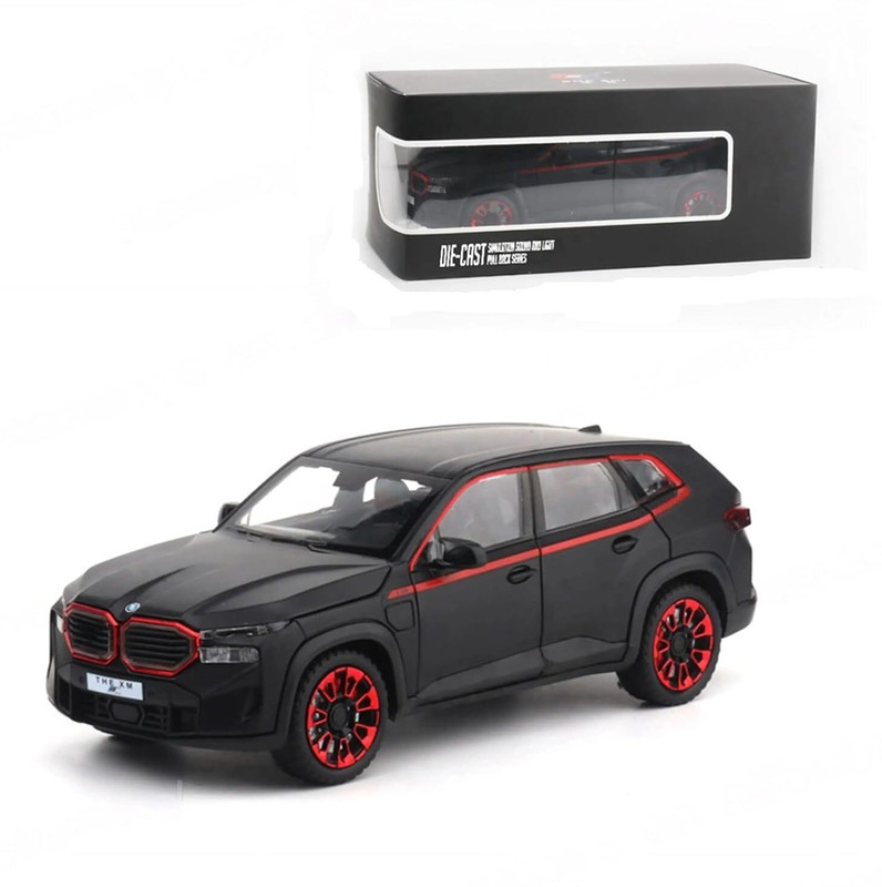 FUNABLO 1:24 B.M.W XM SUV Alloy Die-Cast Pullback Car, Metal Toy with Realistic Action(Black, Pack of: 1)