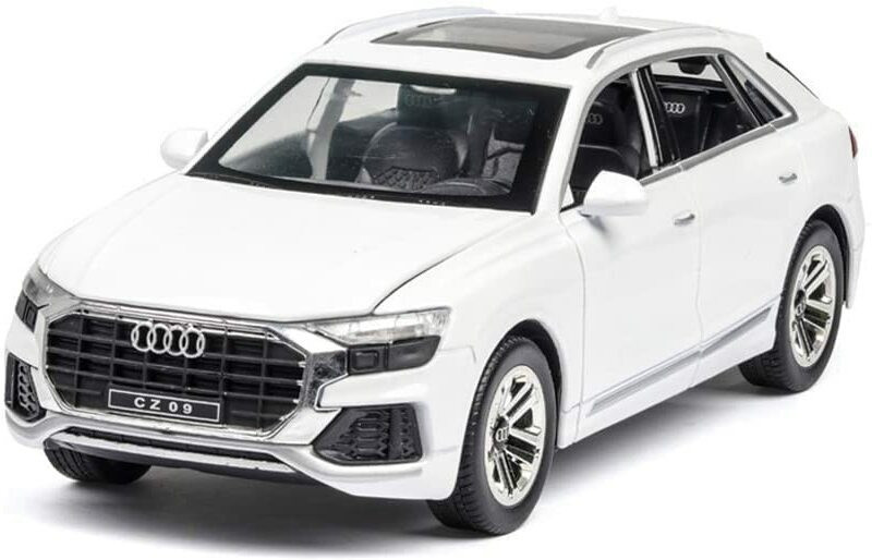 deoxy Diecast Alloy Metal Pull Back Die-Cast Car 1:32 Audi Q8 Metal Pullback Toy Car(White, Pack of: 1)