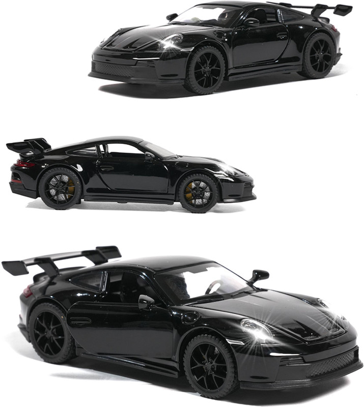 Wembley Porsche Die Cast Car 1:32 Scale | Pull Back Toy with Light & Sound(Black, Pack of: 1)