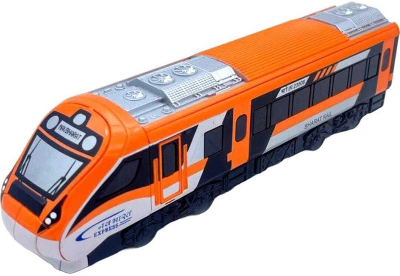 swe NAV BHARAT SAFFRON MINI TRAIN TOY WITH PULL BACK ACTION(Multicolor, Pack of: 1)