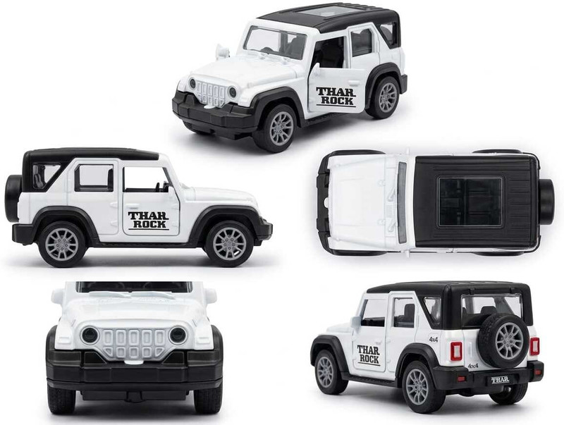 Uventerprise Thar Rock Die Cast Toy Car with Light & Music, Pull Back Action, Openable Doors.(White, Pack of: 1)