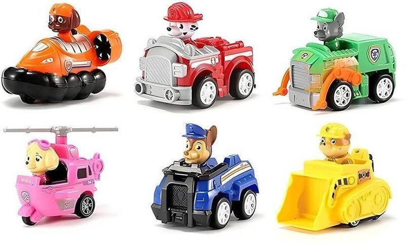 Just craft 6 in 1 Reascue Teame Paw Patrol Pup Buddies Action Figure Toys set for kid(Multicolor, Pack of: 1)