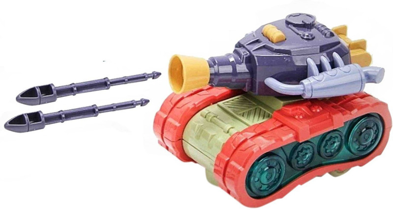 IndusBay Light Sound Mini Cartoon Army Tank Missile Launcher Universal Motion Car Toy(Multicolor, Pack of: 1)