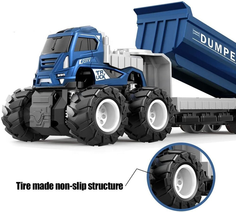 AHBHT Big Size Heavy Duty Construction Dumper Truck Toy for Kids with Strong Wheels(Blue)