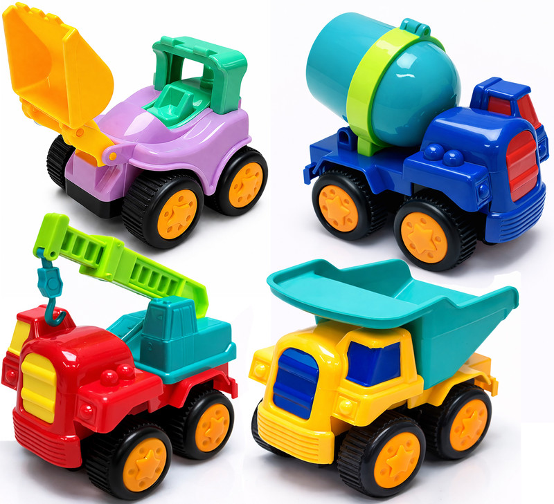 Toyify Construction Vehicle Toy Set for Kids | 4 pcs combo Trucks(Excavator + Cement Mixer + Dumper + Crane, Pack of: 4)