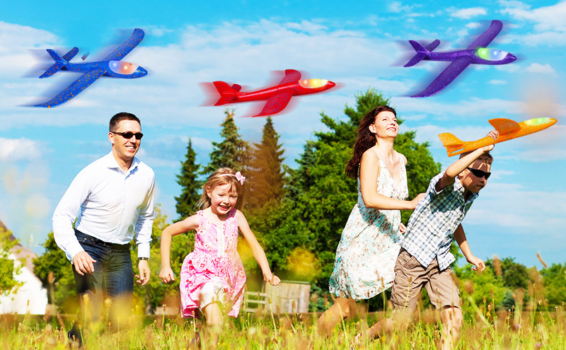 ShoptoAll Foam Plane Kids Toys Hand Throw Flying Glider Planes Foam(Red, Green, Yellow, Blue, Orange, Pink, Pack of: 1)