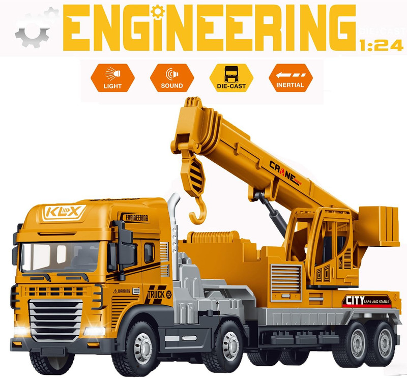 Ragiluxe Truck Toys Crane Toy Diecast Truck for Kids with Friction-Lights-Sound(Multicolor, Pack of: 1)