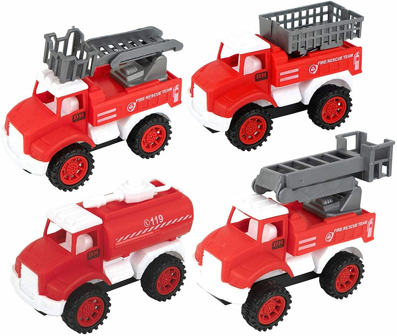 Gomzy Fire Rescue Engine Truck, Water Tanker, Rescue Truck, Slider Truck Toys(Multicolor)