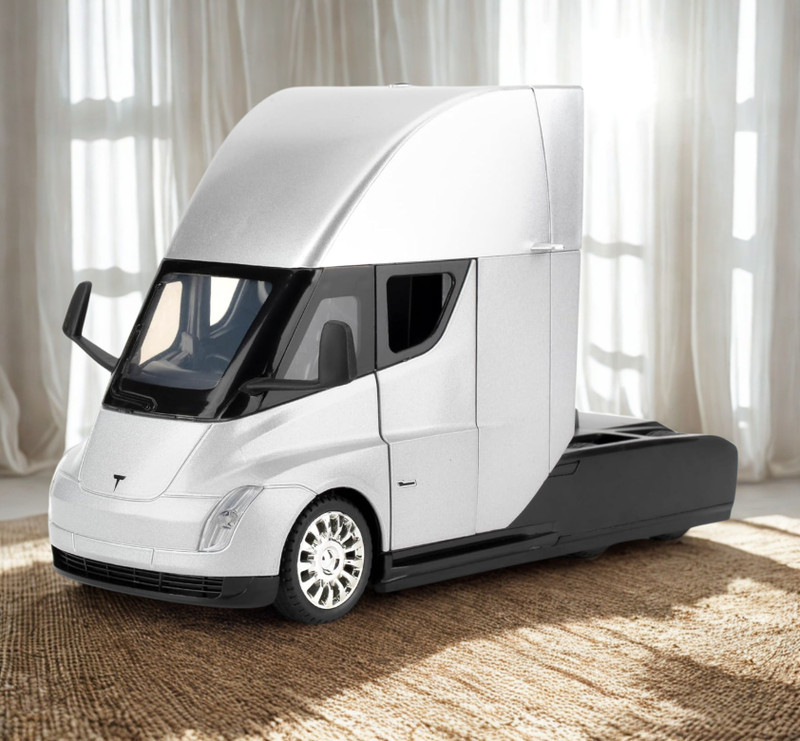 CountryLink Metal Pullback Model Tesla Toy Truck Semi Truck Head, Die-cast Toy Car(Silver, Pack of: 1)