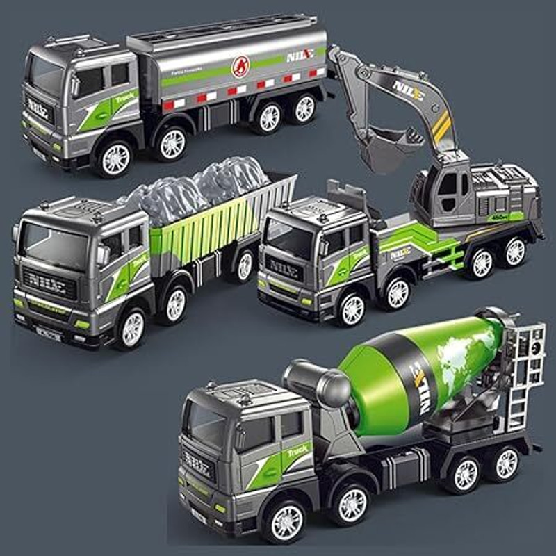 Myrra Diecast Construction Excavator Truck Toy Set for Kids(Multicolor)
