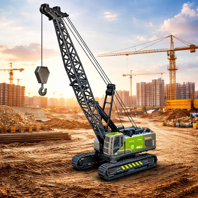 Ragiluxe Diecast Crawler Crane Model Toy for Kids Hook Lifting Feature(Multicolor, Pack of: 1)
