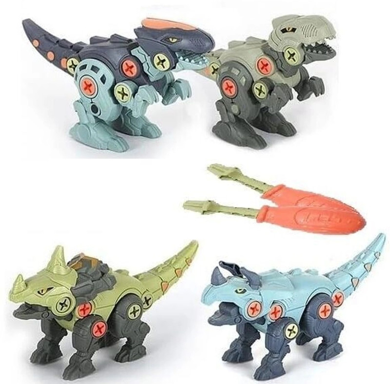tsame Pack of 4 Dinosaurs with Screwdrivers,Kids Building(Multicolor, Pack of: 4)