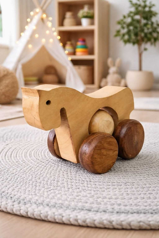 elitedecorhub Wooden Car Toy Handmade Kids Learning Toy Decorative Home Decor(Brown, Pack of: 1)