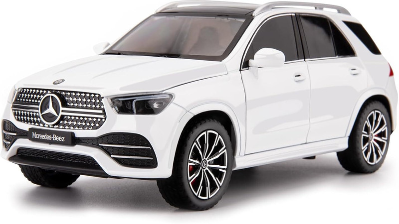 SR Toys 1/24 Mercedes-Benz GLE 350 Diecast Model Car Toy Collection Sound&Light Toy Gift(White, Pack of: 1)
