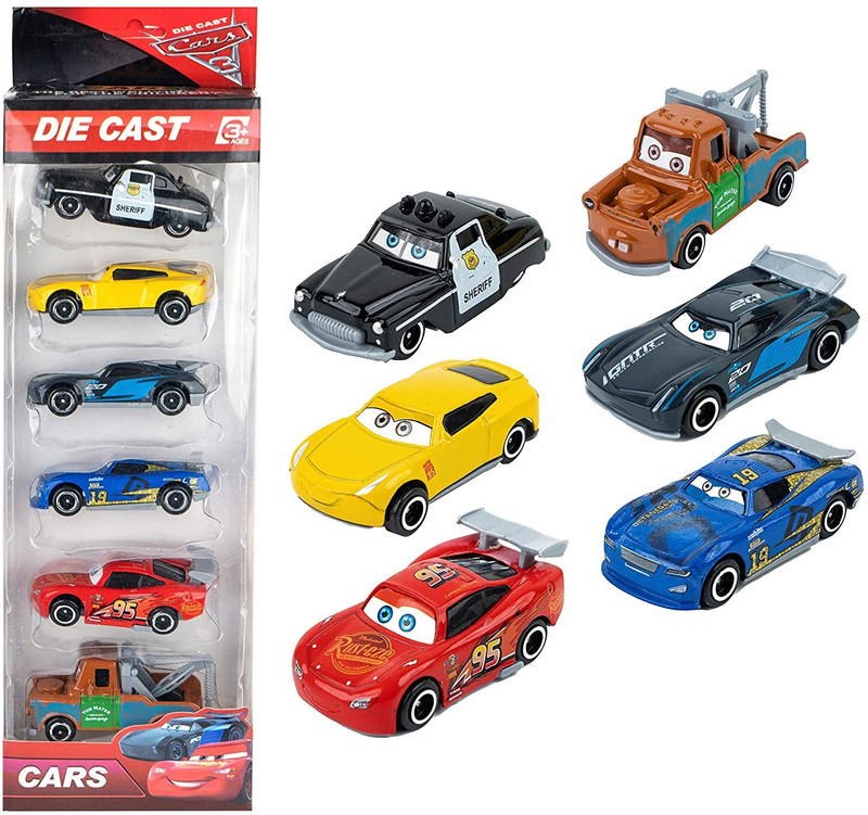 SR Toys 6 Pcs Cars Lighting McQueen Mater Diecast metal car for kids(Multicolor, Pack of: 6)