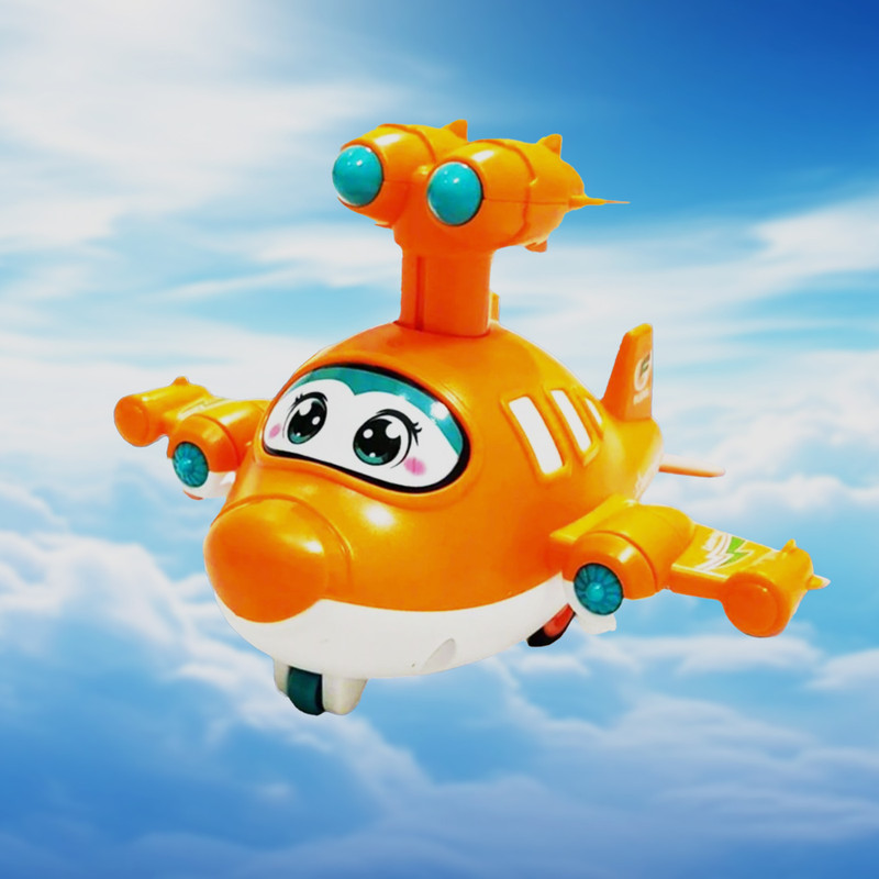 Toy Bharat ToyBharat Pressing go Aircraft |Cartoon Aircraft| Birthday Gift |Push n Go Toy(Orange, Pack of: 1)