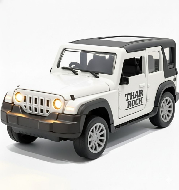 kidcraze Thar roxx metal car Openable Doors & Pull-Back toys for kids(White, Pack of: 1)