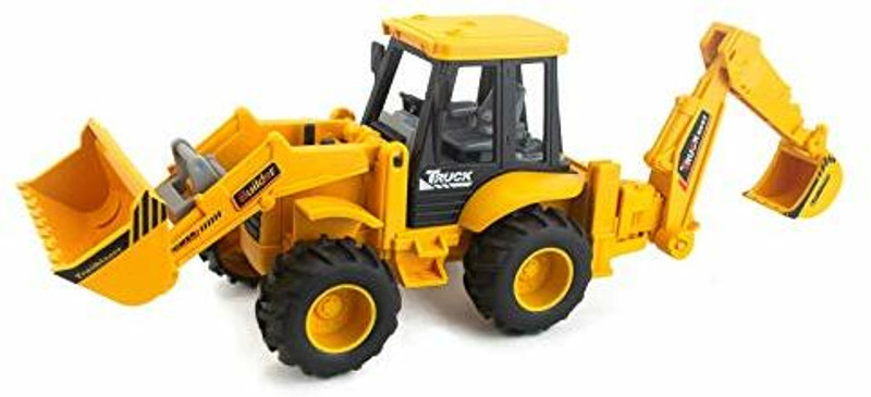 Just craft JCB 2 in 1 Excavator Construction Vehicle Loader Truck Engineering small size(Yellow, Pack of: 1)