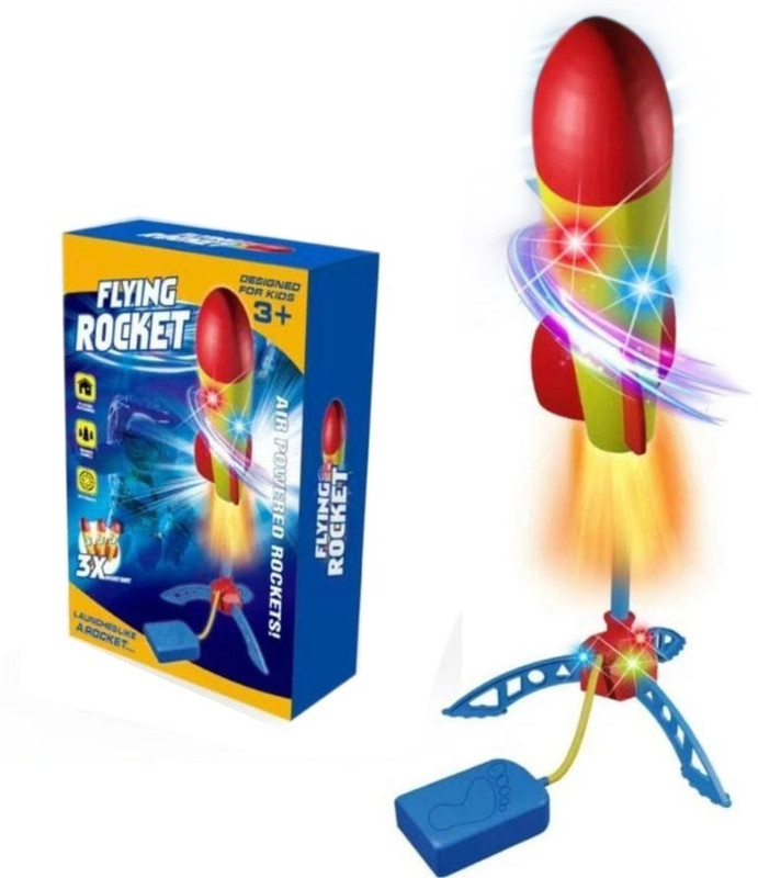 HALO NATION Flying Rocket Launcher Toy for Kid Children's Rockets Air Pressure Garden Games(Multicolor)