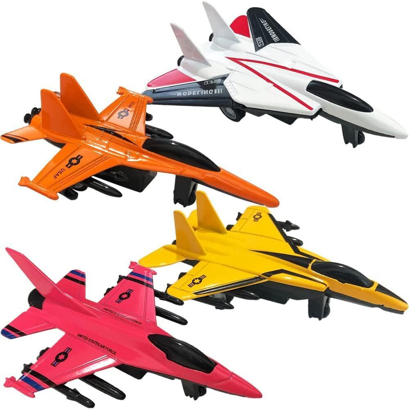 QWICK CLICK Airplane Toys Set Die Cast Metal Military Fighter Jets for Kids Boy Pullback(Multicolor, Pack of: 4)