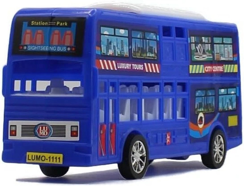 WAKTORO Stylish Big Size Bus Friction Powered Toy | Non Electric Bus Vehicle(Multicolor, Pack of: 1)