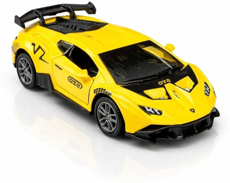 SQUIDSY 1:36 Lamborghini Huracan Toy Car Metal Diecast Pullback with Light & Music(Yellow, Pack of: 1)