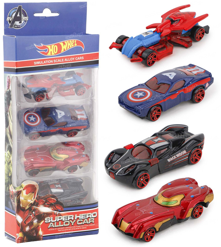 Maa Momai Toys Super Heros Alloy Car Set -Pack of 4(Multicolor, Pack of: 4)