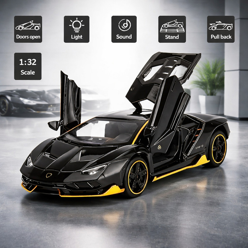 RAHI NEST kids toy car Lamborghini Diecast Metal Car with Open Doors, Light & Sound(Multicolor, Pack of: 1)