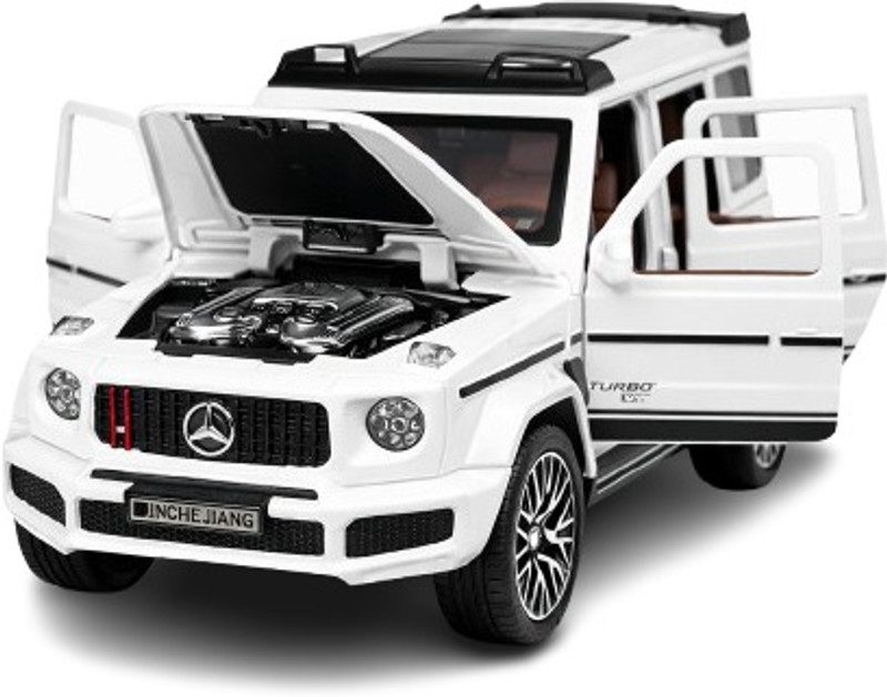 Hello Toys Diecast Metal G-Wagon Toy Car 1:32 Scale Black with Lights & Sound(White, Pack of: 1)