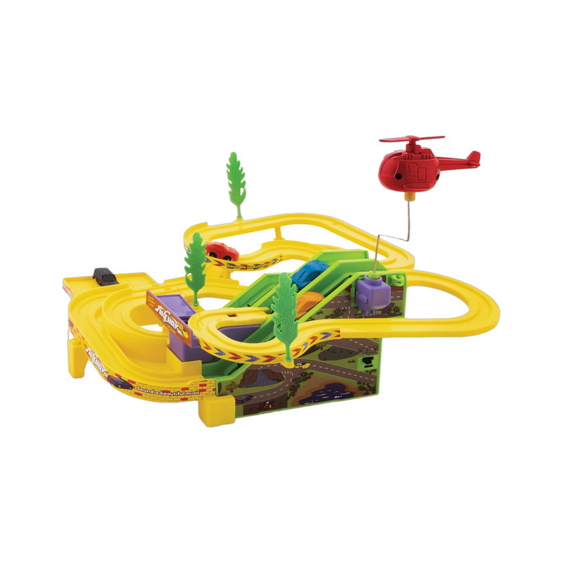 frendo Race n Roll Track set with Lithium Battery | C-Type USB | Track Car for Kids(Yellow, Green)