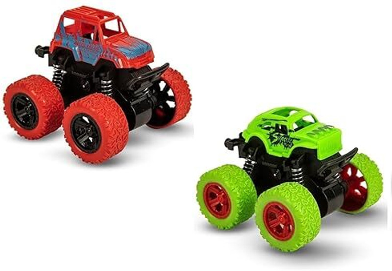 Freedy 2 Pcs Friction Truck Jeep Car for Kids, Toddlers Multi-color for Boys and Girl(Multicolor, Pack of: 1)