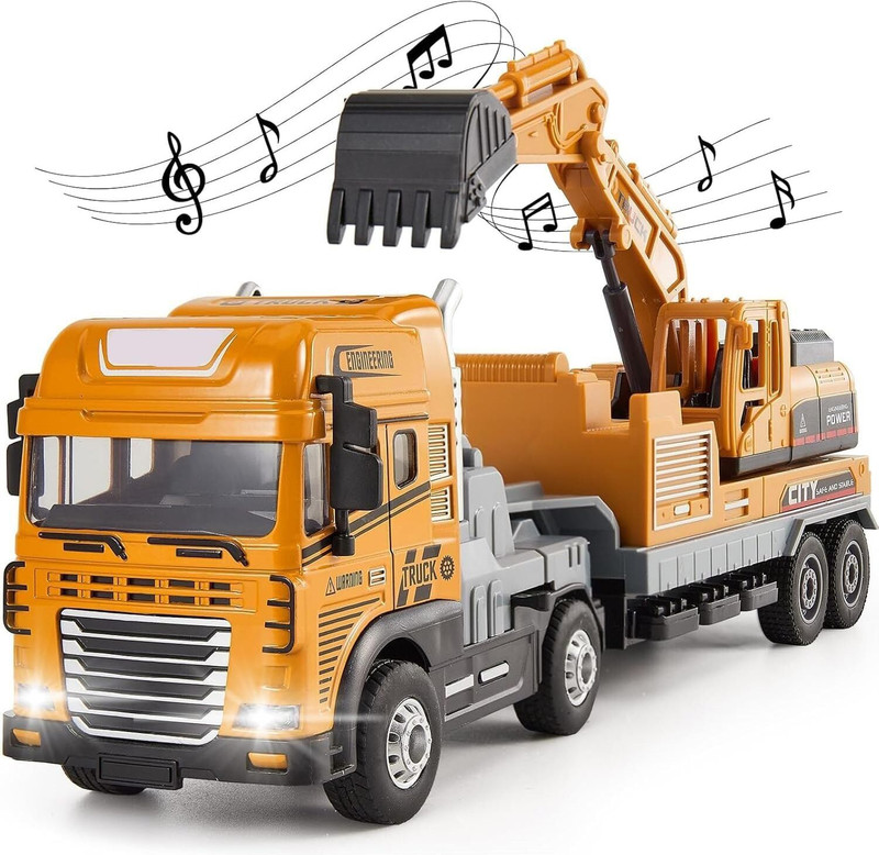 Ragiluxe Engineering Truck Toy Vehicle for Kids Alloy Diecast Excavator Truck(Yellow, Pack of: 1)