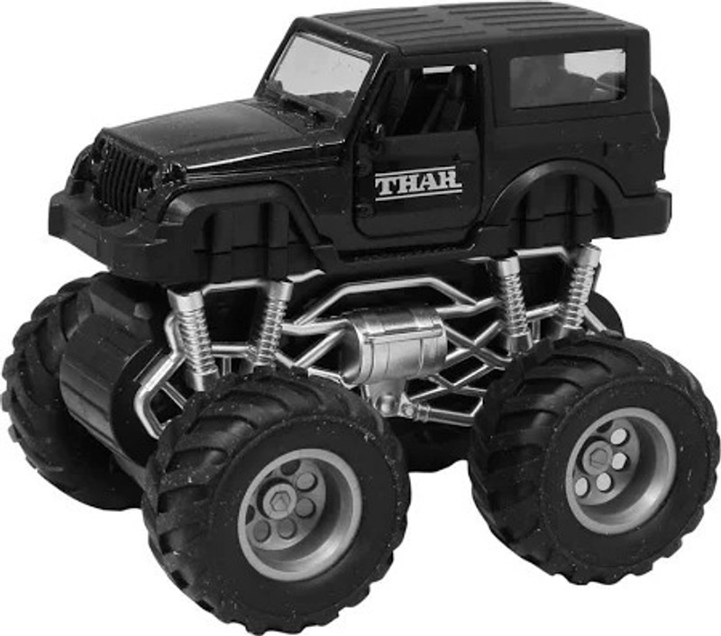 Babuniya Monster Thar Die-Cast Metal Jeep with Pull Back Light & Music for Kids(Black, Pack of: 1)