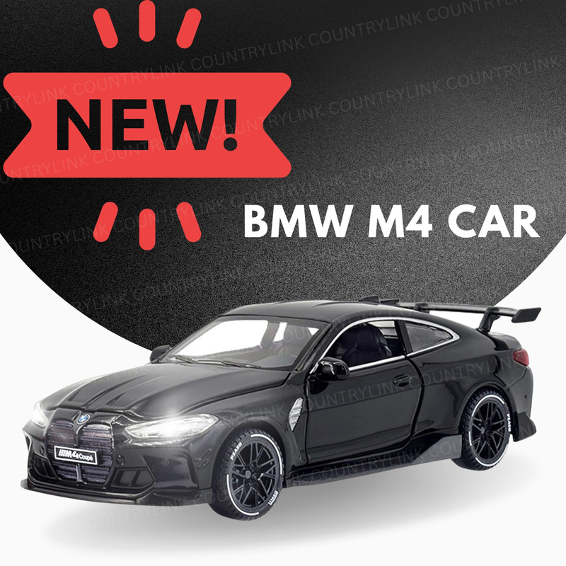 CountryLink BMW M4 1:32 Scale Alloy Diecast Model Car Pull Back Toy Light Sound Kids Gift(Black, Pack of: 1)