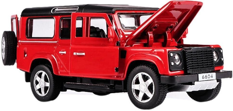 FUNABLO Diecast Land Rover Defender Toy Car Model,Pull Back Vehicles Supercar(Red)