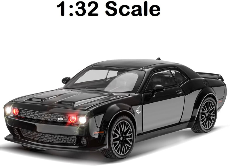 Arizuul 1:32 dodge challenger srt Toy Car dodge challenger hellcat Toy Cars Diecast Cars(Black, Pack of: 1)