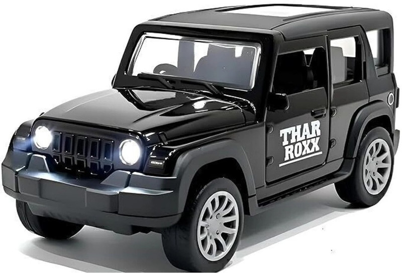 Mendez Premium Thar Rox Toy Car|Metal Body|Openable Door|Light & Sound|Kids Toy(Black, Pack of: 1)