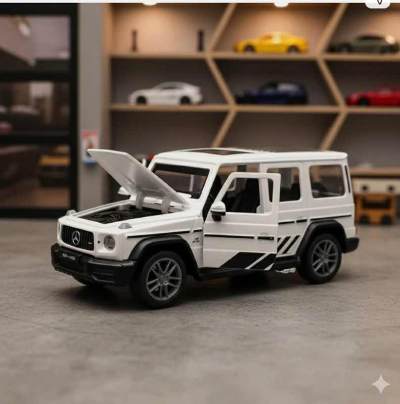 Skv Kitchen G Wagon Die Cast Toy Car With Open Doors & Bonnet Pull Back Action Suv Model(White, Pack of: 1)