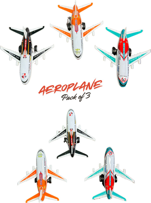 SAI SAMRUDH ENTERPRISES Aeroplane Civil Aviation Toy Set(Multicolor, Pack of: 3)