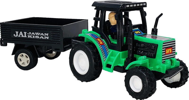 TECHZAGE FK_Shenshie - Tractor With Troly - Green Single - S-046(Green, Black, Pack of: 1)