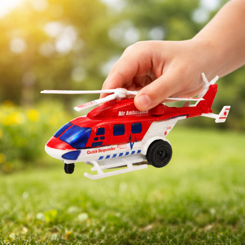 Meetul Enterprise Air Ambulance Helicopter (Push Back Action-Top Fan Moving) Toy for Kids(Multicolor, Pack of: 1)