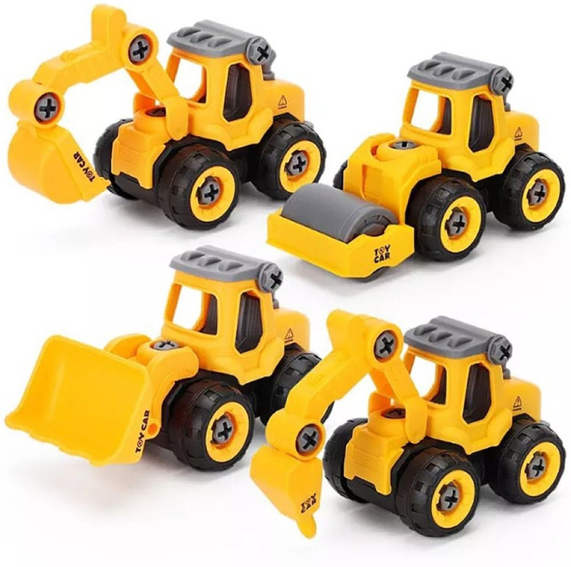 RUTSHRA Truck, Road Roller, JCB , Fork Lift Truck, Excavator RSH(Yellow, Pack of: 4)