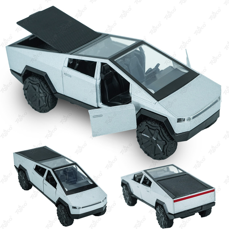 Toyco Tesla Cyburtruck Diecast Alloy Metal Replica Toy Car (Open Door & Pull Back)(Multicolor, Pack of: 1)