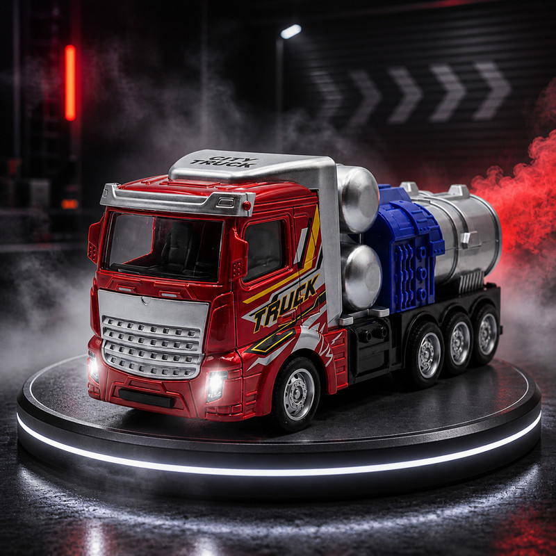 Toybot Diecast Power Truck with Light, Sound & Smoke Feature Battery Operated Toy Truck(Multicolor)