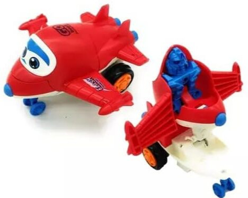 vworld Plane to Robot Orange & Unbreakable Friction Mini Racing Plane to Robot Yellow(Multicolor, Pack of: 1)