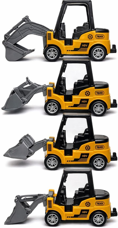 Liztora 4 Mini Construction Excavator Toy Truck for Kids(yellow & black, Pack of: 1)