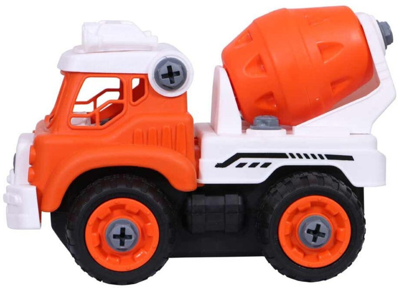 zokato Mixer Truck DIY Toy Mixer Truck Construction Friction Toy-VP1(Orange, Pack of: 1)