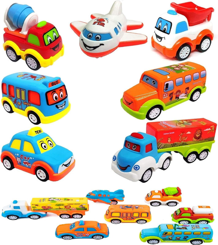Dk Trendz Unbreakable Pull Back Texi Car Truck Bus Plane Toy for Boys girls Kids(Multicolor, Pack of: 7)