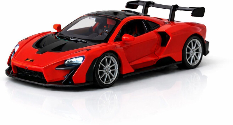 Brightway toys McLaren Senna 1:36 Die Cast Metal Toy Car with Pull Back, Light & Sound(Red, Pack of: 1)